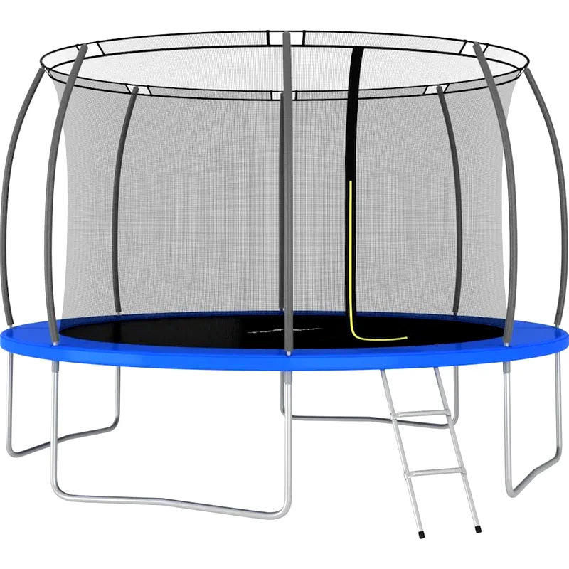 VIDAXL VidaXL Σετ Τραμπολίνου Στρογγυλό 366x80cm για έως 150kg - Μαύρο/ Γκρι/ Μπλε