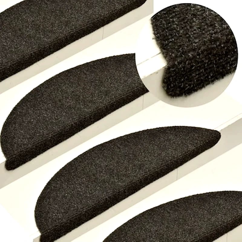 VIDAXL Vidaxl Πατάκια Σκάλας Αυτοκόλ. 10 Τεμ Αν. Καφέ 56x17x3 Εκ Βελονιασμένο