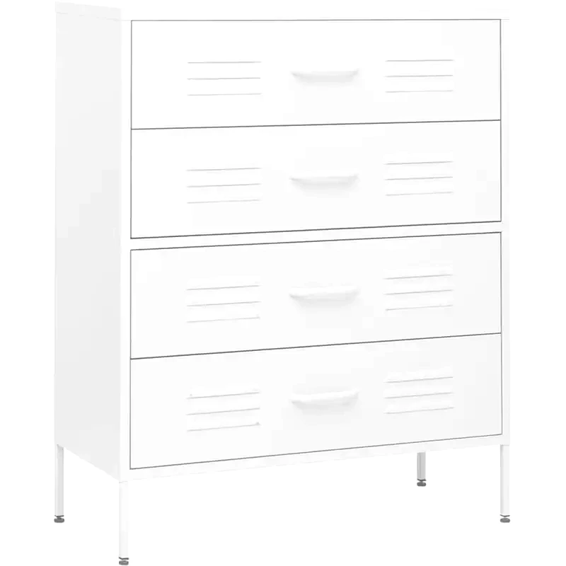 VIDAXL Συρταριέρα Vidaxl από Ατσάλι 80x35x101,5cm - Λευκό