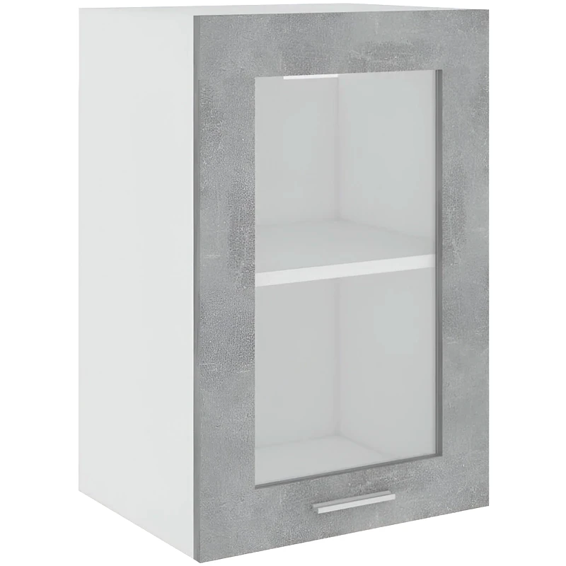 Ντουλάπι Κρεμαστό Vidaxl Με Τζάμι Από Μοριοσανίδα - Γκρι Σκυροδέματος