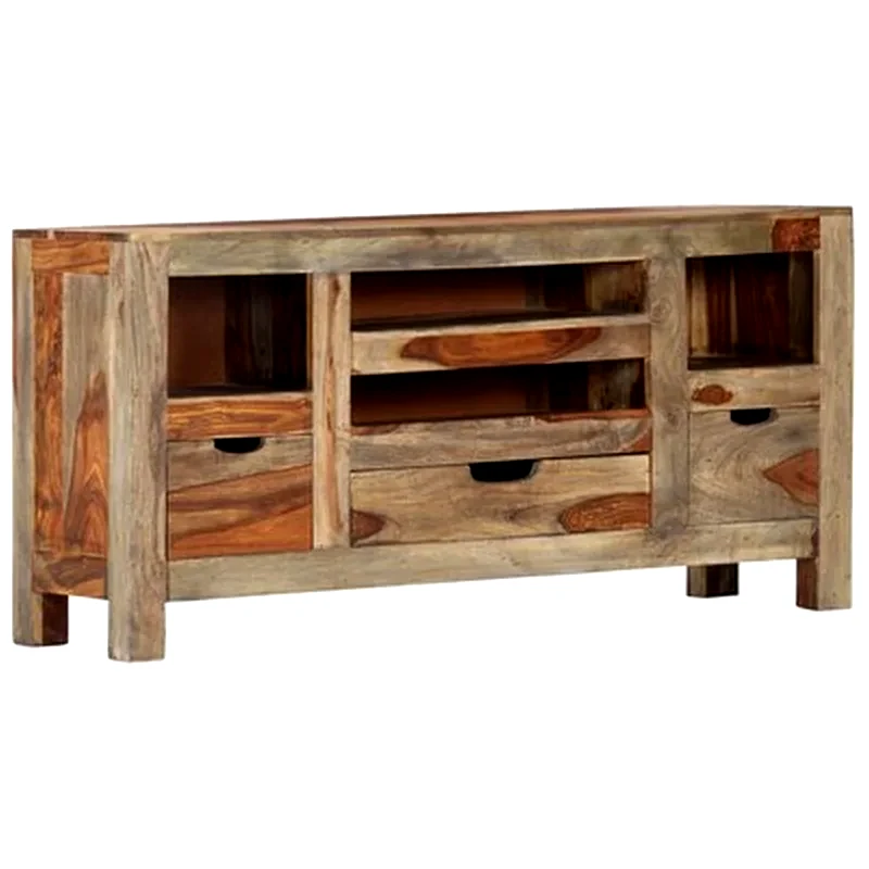 VIDAXL Vidaxl Μπουφές Γκρι 100 X 30 X 50 Εκ. Από Μασίφ Ξύλο Sheesham