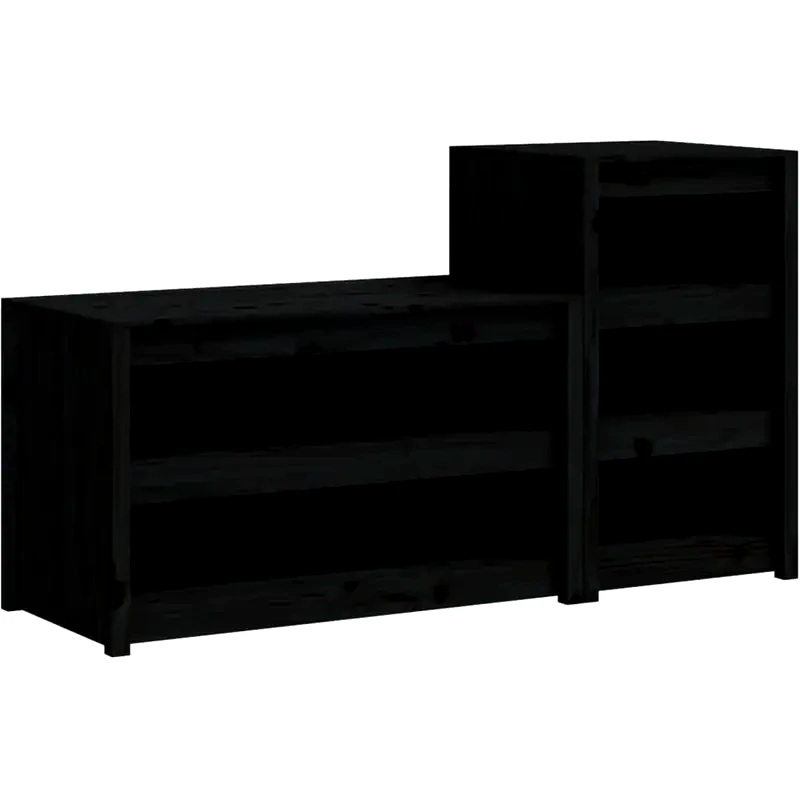 VIDAXL Ντουλάπια Κουζίνας Εξ. Χώρου VidaXL από Μασίφ Ξύλο Πεύκου 2Τμχ - Μαύρο