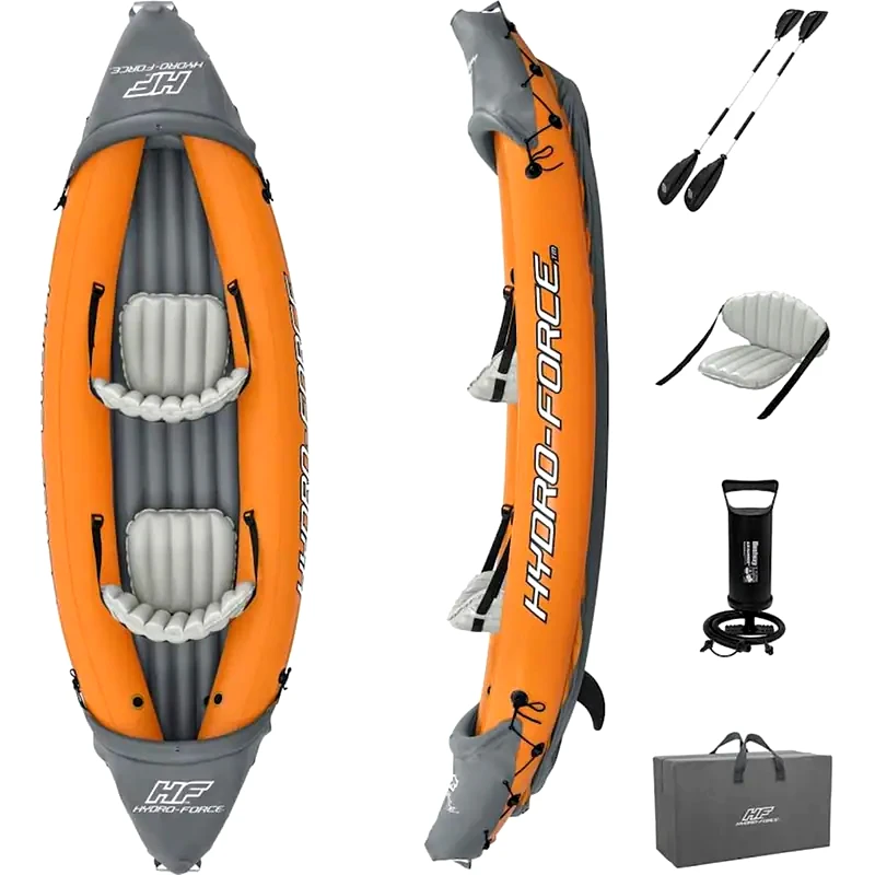 BESTWAY Καγιάκ Φουσκωτό Διθέσιο Bestway Hydro-Force Rapid Χ2 321cm - Πορτοκαλί/ Γκρι