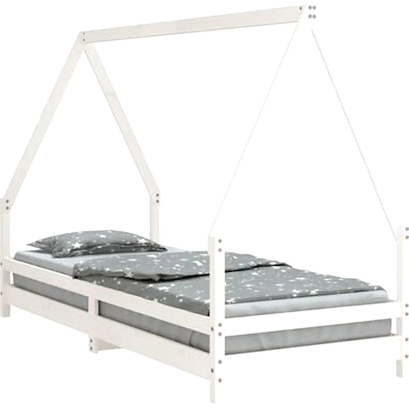 VIDAXL Vidaxl Πλαίσιο Παιδικού Κρεβατιού από Ξύλο Πεύκου - Λευκό (90 x 200 cm)