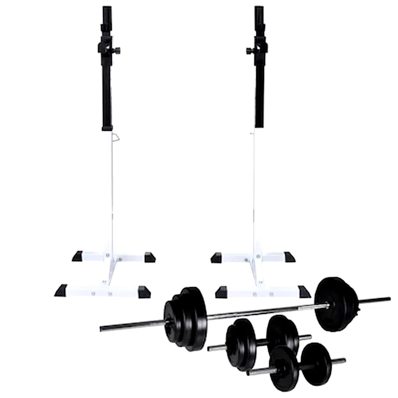 VIDAXL Σετ Ορθοστάτες για Βάρη με Μπάρες, Δίσκους και Αλτήρες VidaXL 275353 50x48x107-165 cm