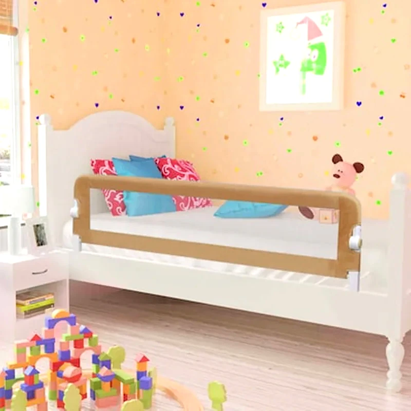 VIDAXL Vidaxl Μπάρα Κρεβατιού Προστατευτική Χρώμα Taupe 150x42 Εκ Πολυεστέρας