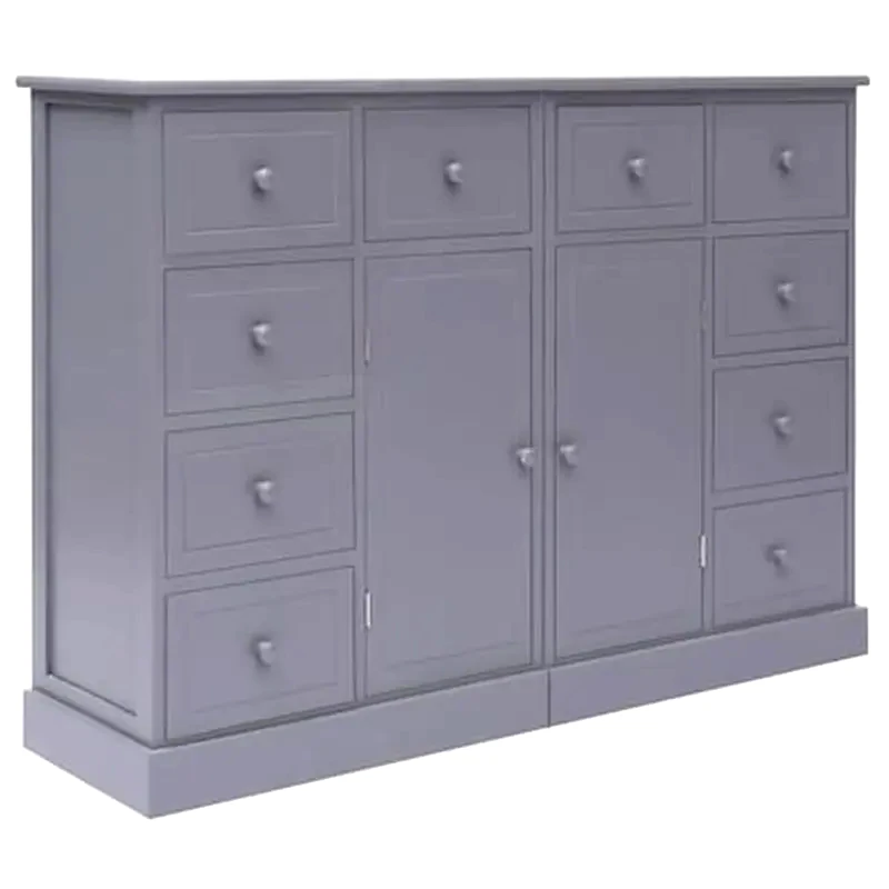 VIDAXL Vidaxl Μπουφές Με 10 Συρτάρια Γκρι 113 X 30 X 79 Εκ. Ξύλινος