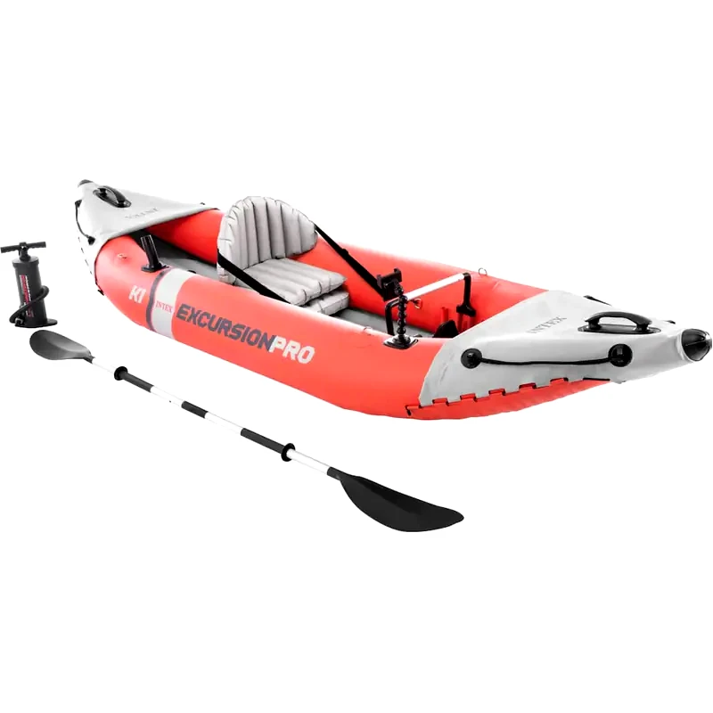 INTEX Καγιάκ Φουσκωτό Μονοθέσιο Intex Excursion Pro K1 305cm - Κόκκινο/ Γκρι