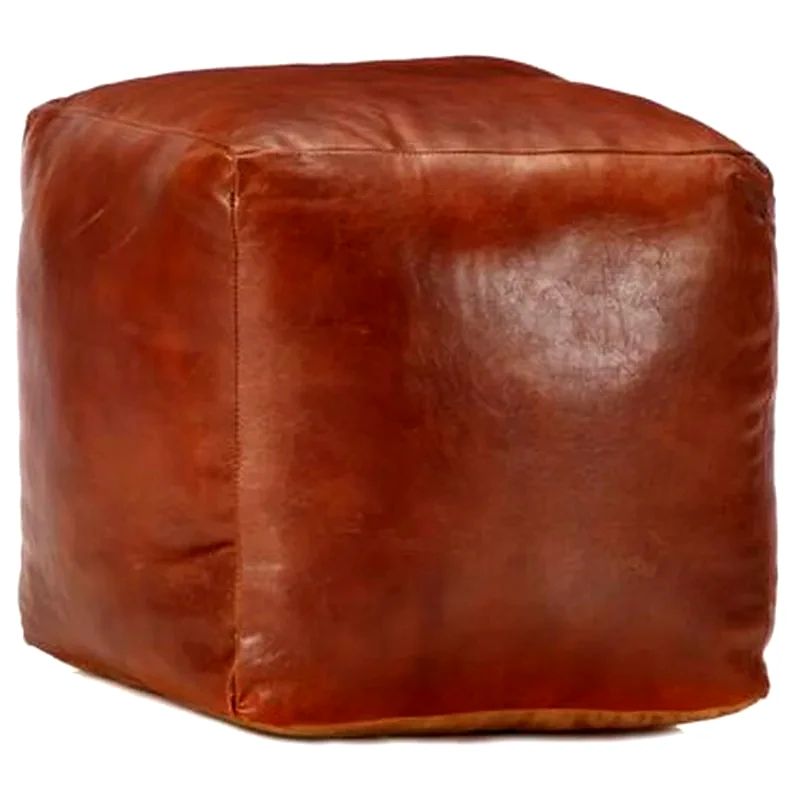 VIDAXL Πουφ Vidaxl από Γνήσιο Δέρμα Κατσίκας 40x40x40 cm - Ταμπά