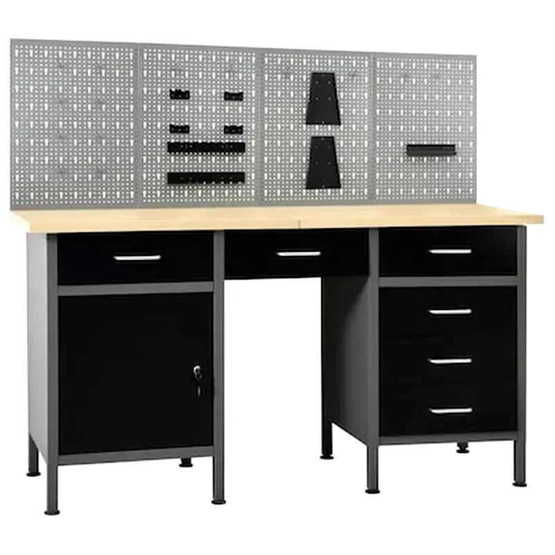 VIDAXL Vidaxl Πάγκος Εργασίας Με Τέσσερα Πάνελ Τοίχου