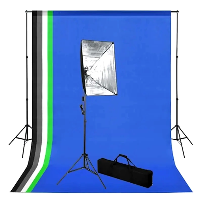 VIDAXL Vidaxl Κιτ Στούντιο Φωτογράφισης Με Φόντο Και Softbox