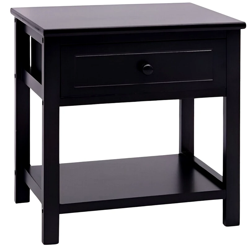 VIDAXL Κομοδίνο Vidaxl Ξύλινο 40x29x42 cm - Μαύρο