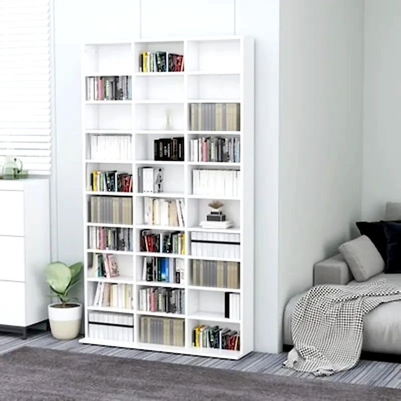 VIDAXL Vidaxl Έπιπλο Για Cd Λευκό 102 X 23 X 177,5 Εκ. Από Μοριοσανίδα