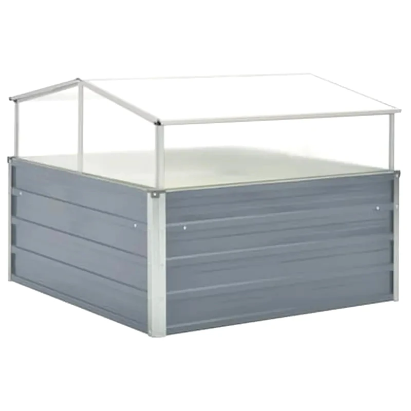 VIDAXL Vidaxl Θερμοκήπιο Γκρι 100 X 100 X 85 Εκ. Από Γαλβανισμένο Χάλυβα