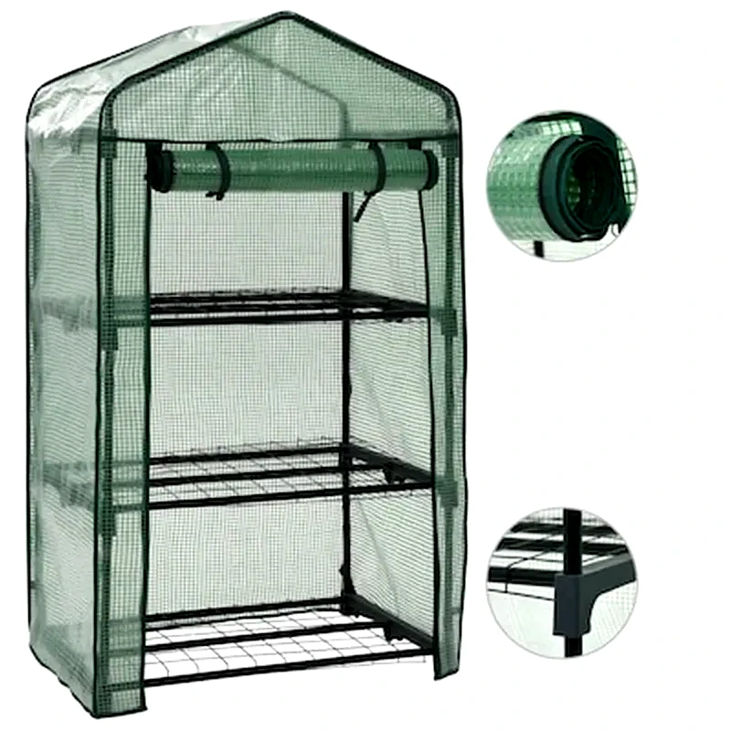 VIDAXL Vidaxl Μίνι Θερμοκήπιο Με 3 Ράφια 69x49x125 cm