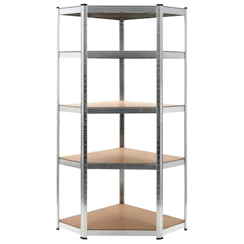 VIDAXL Vidaxl Ραφιέρα Γωνιακή Ασημί 75 X 75 X 180 Εκ. Από Ατσάλι Και Mdf