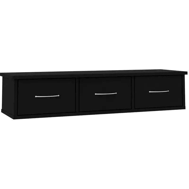 VIDAXL Ράφι Τοίχου VidaXL από Μοριοσανίδα 88x26x18.5 cm - Μαύρο
