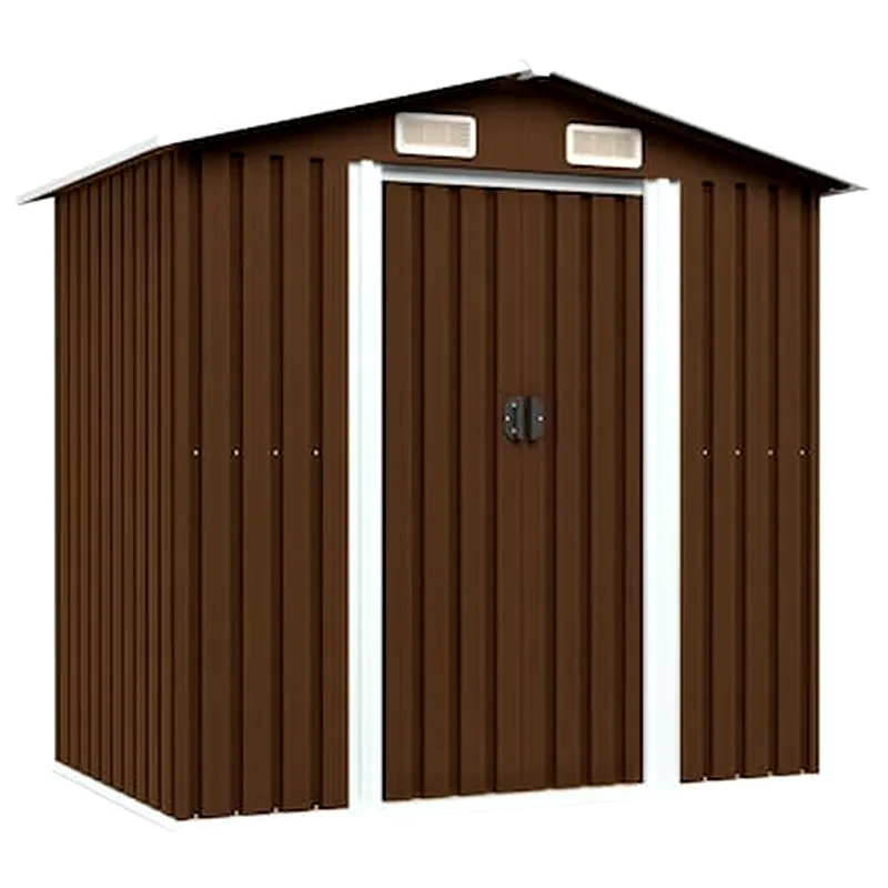 VIDAXL Vidaxl Αποθήκη Κήπου Καφέ 204 X 132 X 186 Εκ. Ατσάλινη