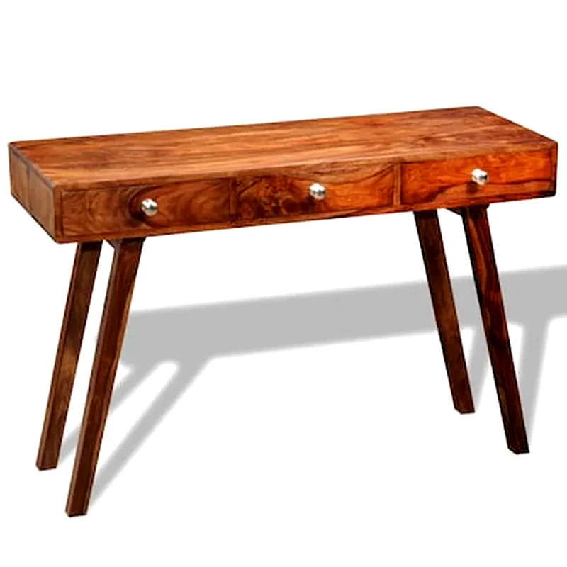 VIDAXL Κονσόλα Vidaxl από Μασίφ Ξύλο Sheesham 116x42x76 cm - Καφέ