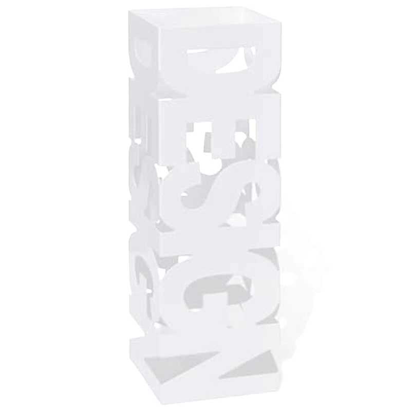 VIDAXL Ομπρελοθήκη VidaXL Ατσάλινη 15.5x15.5x48.5 cm - Λευκό