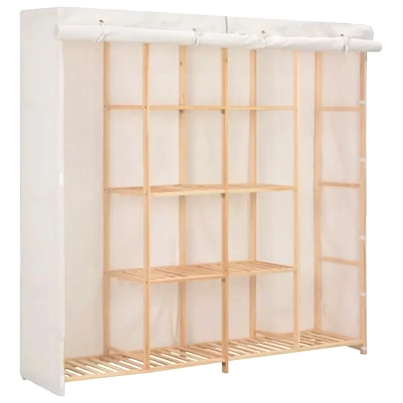 VIDAXL Vidaxl Ντουλάπα Λευκή 173 X 40 X 170 Εκ. Υφασμάτινη