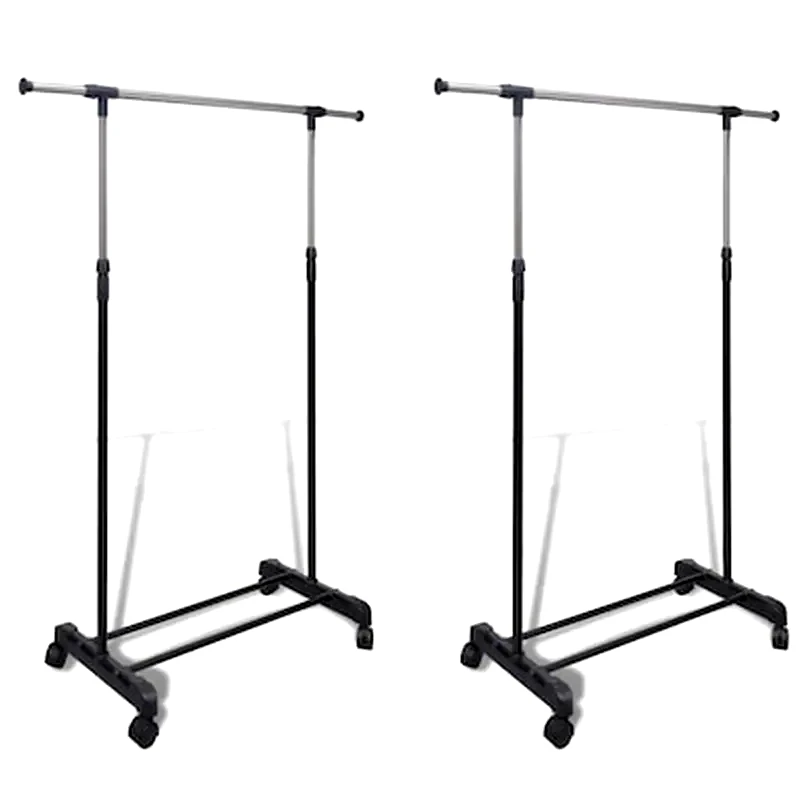 VIDAXL Vidaxl Κρεμάστρες Ρούχων Δαπέδου Μονές 2 Τεμ. Ρυθμιζόμενες