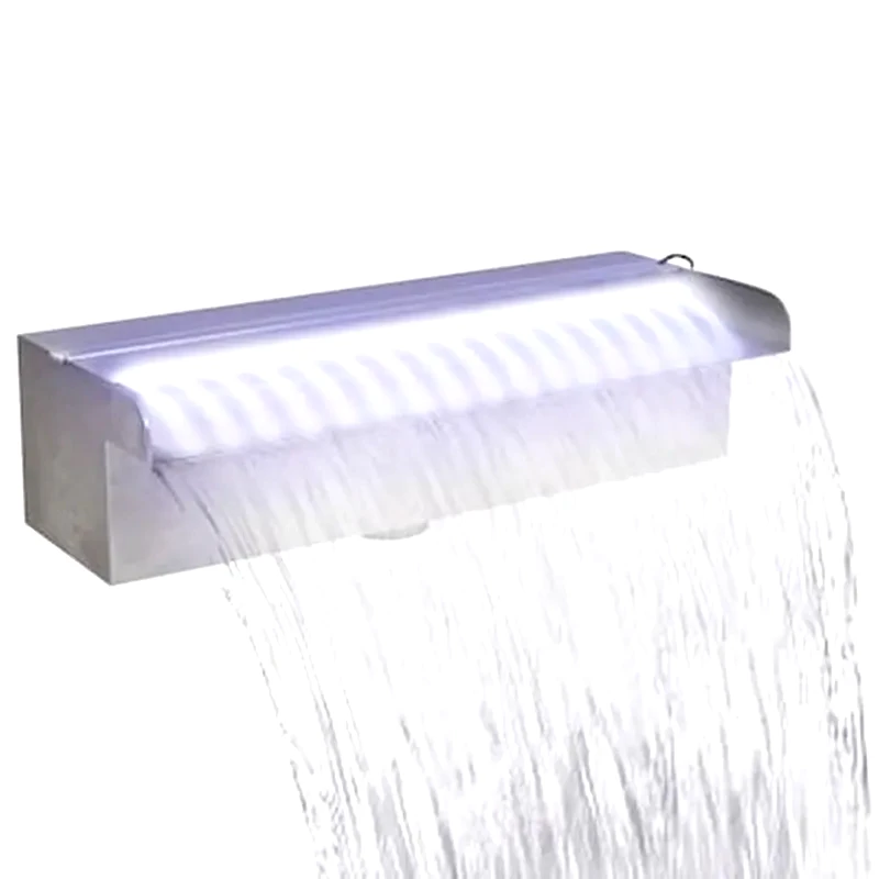 VIDAXL Vidaxl Σιντριβάνι Πισίνας Ορθογώνιο Με Led 30 Εκ. Από Ανοξείδωτο Ατσάλι