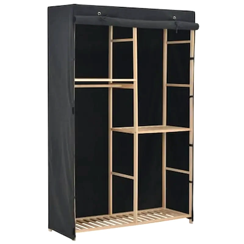 VIDAXL Vidaxl Ντουλάπα Με 3 Ράφια Γκρι 110 X 40 X 170 Εκ. Υφασμάτινη