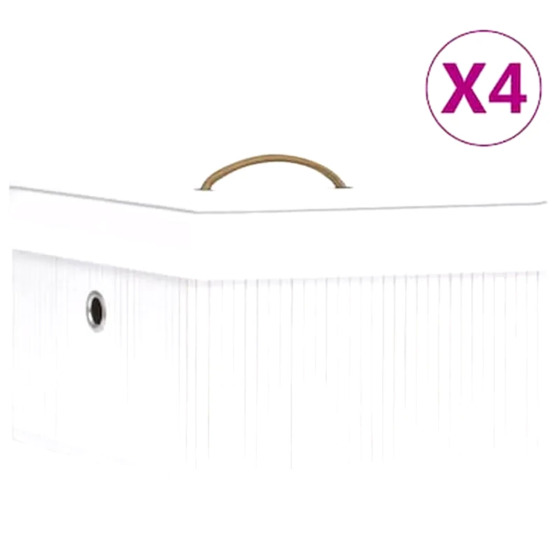 VIDAXL Κουτιά Αποθήκευσης Vidaxl Σετ 4 Τμχ από Μπαμπού 31x31x20 cm - Λευκά