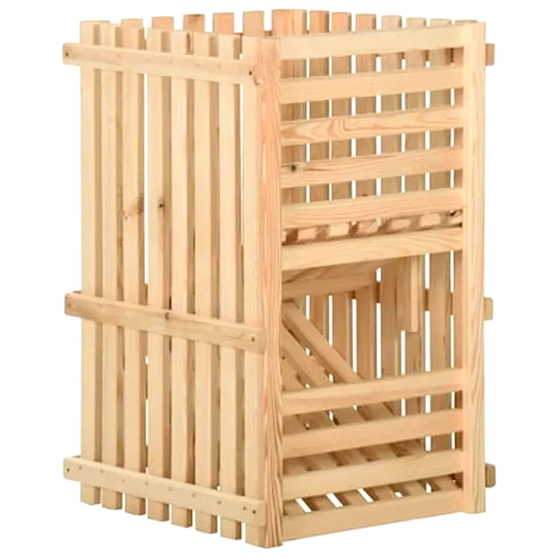 VIDAXL Κουτί Αποθήκευσης Λαχανικών Vidaxl από Μασίφ Ξύλο Πεύκου 50x50x80 cm - Μπεζ