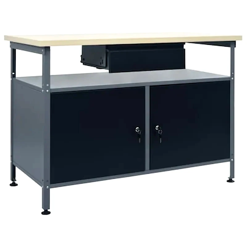 VIDAXL Vidaxl Πάγκος Εργασίας Μαύρος 120 X 60 X 85 Εκ. Ατσάλινος