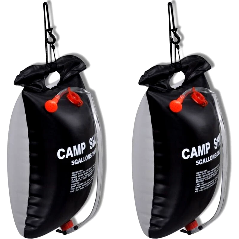 VIDA XL Vidaxl Ντους Κάμπινγκ Εξωτερικού Χώρου 20 L - 2 Τμχ