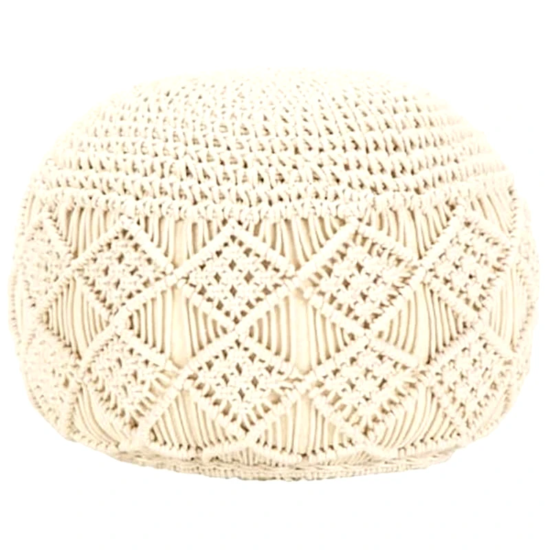 VIDAXL Πουφ Vidaxl Χειροποίητο Μακραμέ Από Βαμβάκι 45x30 cm - Μπεζ