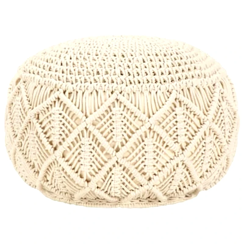 VIDAXL Πουφ Vidaxl Χειροποίητο Μακραμέ Από Βαμβάκι 45x30 cm - Mπεζ