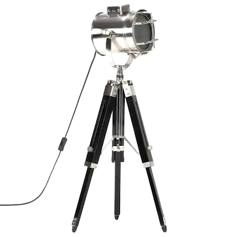 VIDAXL Vidaxl Φωτιστικό Δαπέδου Προβολέας Τρίποδο Μαύρο 69 Εκ. Ξύλο Μάνγκο