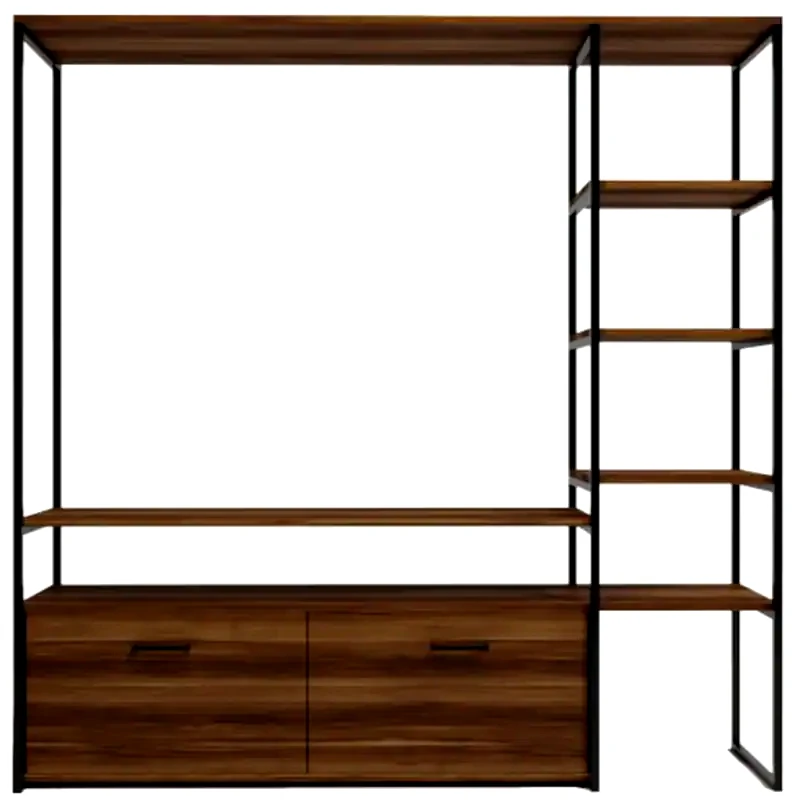 24MALL Έπιπλο Τηλεόρασης 24Mall Biblo από Μοριοσανίδα 180x40x180 cm - Καφέ/Μαύρο