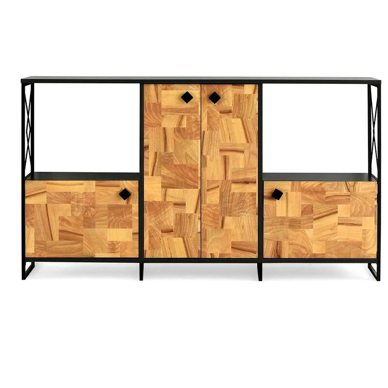 24MALL Μπουφές 24Mall Masa από Μοριοσανίδα 180x41x90 cm - Ανθρακί/Καφέ