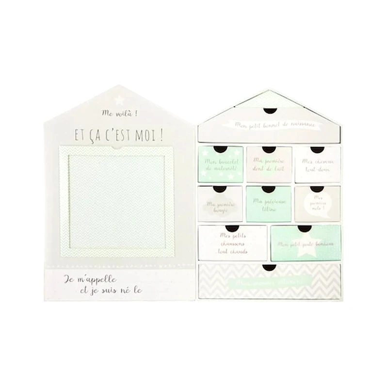 ARIA TRADE Βρεφικό Αναμνηστικό Κουτί Σπιτάκι Με 10 Θήκες