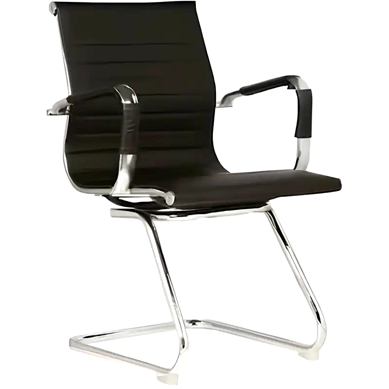 WOODWELL Καρέκλα Επισκέπτη Woodwell 2 Τμχ. από Τεχνητό Δέρμα - Μαύρη