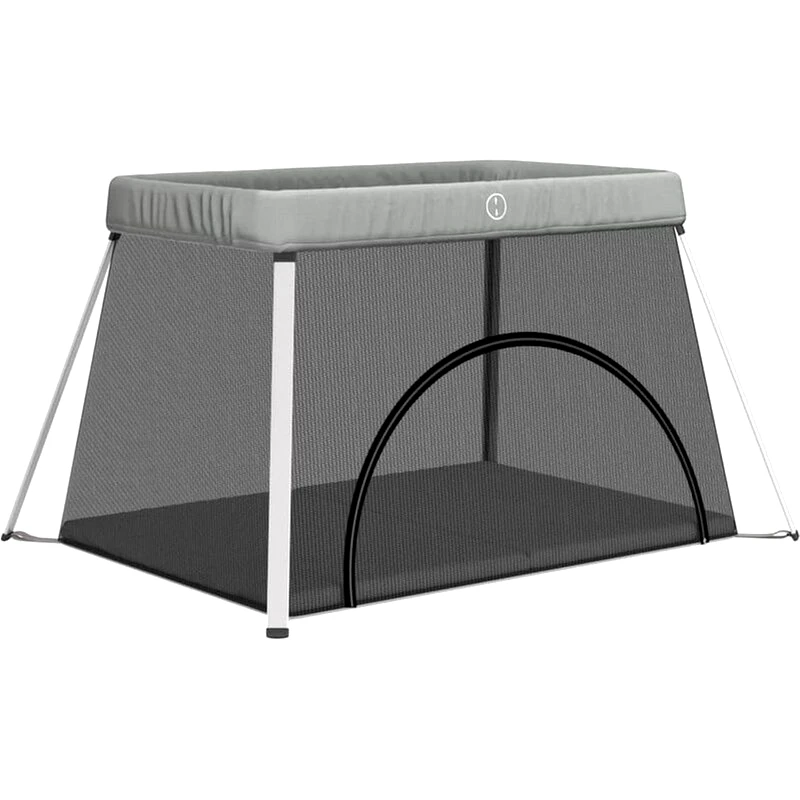 VIDAXL Παρκοκρέβατο VidaXL με Στρώμα Γκρι