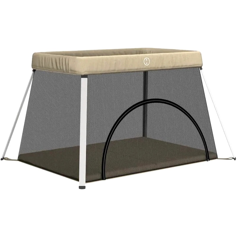 VIDAXL Παρκοκρέβατο VidaXL με Στρώμα Μπεζ Γκρι