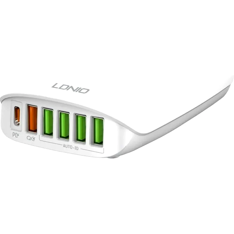 LDNIO Ldnio Σταθμός Φόρτισης A6573c USB-C/5x USB 65W - Λευκό