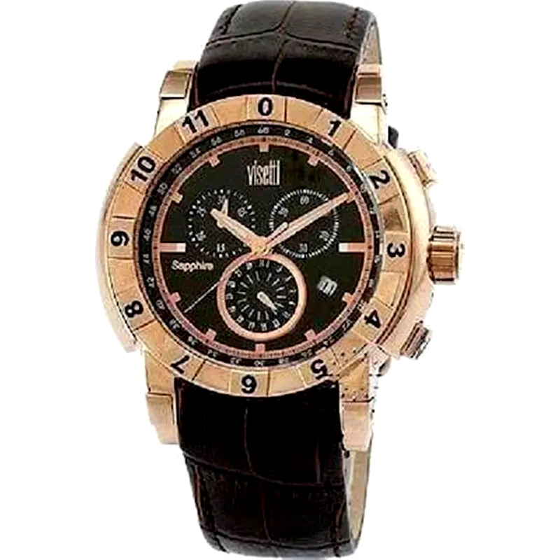 VISETTI Visetti Rose Gold Brown Leather Chrono Ew-sw501gb