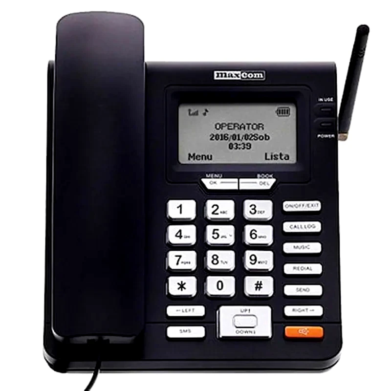 Σταθερό Gsm Τηλέφωνο Maxcom Comfort Mm28d Μαύρο Με Λειτουργία Κινητού Τηλεφώνου Και Ραδιόφωνο