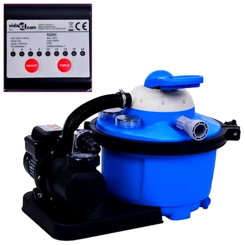 VIDAXL Vidaxl Αντλία / Φίλτρο Άμμου Με Χρονοδιακόπτη 450 W 25 Λίτρα