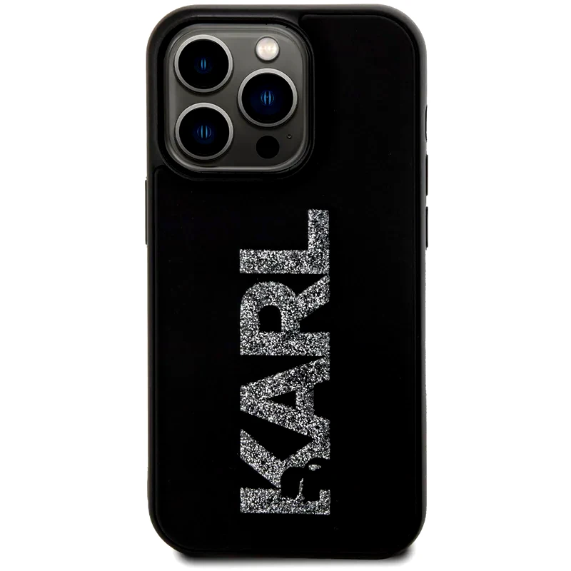 KARL LAGERFELD Θήκη Apple iPhone 15 Pro Max - Karl Lagerfeld Karl 3D Logo Glitter Cover Hard Case - Glitter/Black