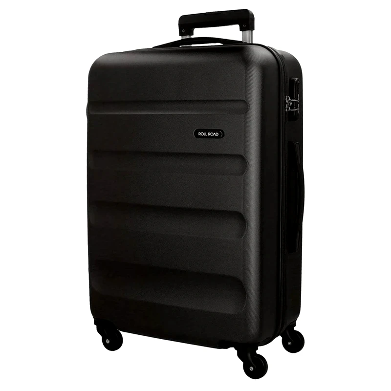 ROLL ROAD Βαλίτσα Μεσαία Princess Roll Road Flex από ABS 65x46x23cm Μαύρη