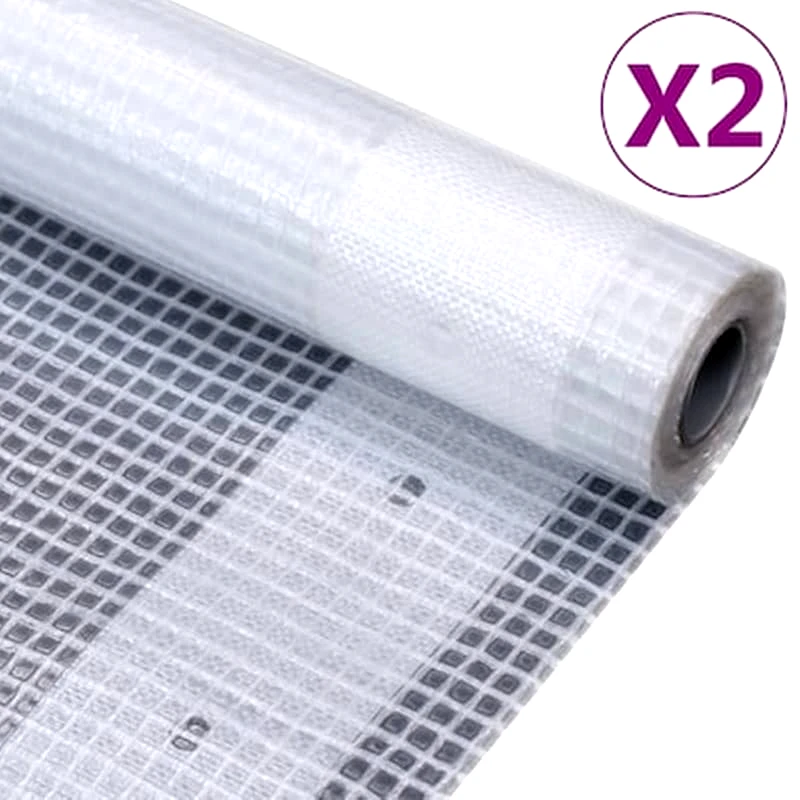 VIDAXL Vidaxl Μουσαμάδες Με Ύφανση Leno 2 Τεμ. Λευκοί 4 X 2 Μ. 260 Γρ./μ²