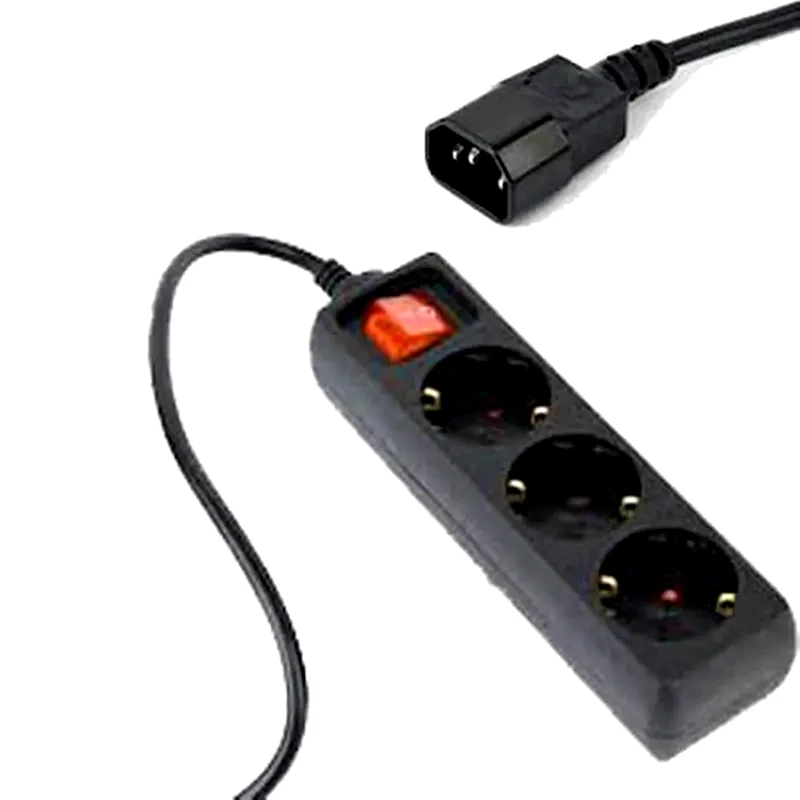 ENERGENIE Energenie Ups Power Strip 3 Schuko Sockets Fused Switch 16a C14 0,6m Black Eg-psu3-01