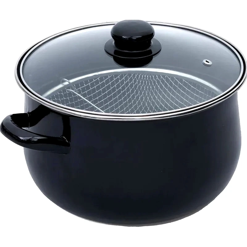 ΕSTIA Κατσαρόλα - Φριτέζα ESTIA Enamel 01-9694 24 cm 5.5 L Μαύρο